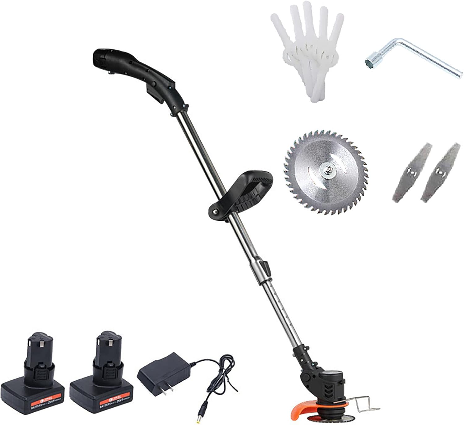 Electric Lawn Mower, Rechargeable Telescopic Handle Home Portable Lawn Mower 12V Battery Powered Lightweight Cordless Lawn Mower