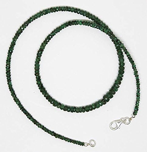 zambian emerald faceted rondelles - ready to wear necklace 3mm-5mm 18 inches/may birthstone