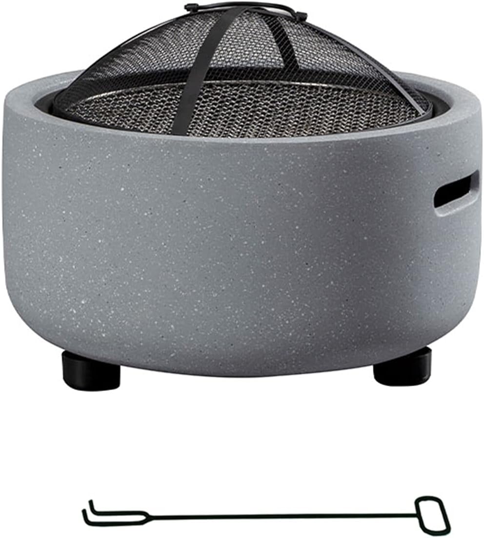LDIW Fire Pit Garden Patio Firepit Brazier BBQ/Ice Pit with Waterproof Cover Outdoor 3 in 1 Multifunctional Fire Pits for Garden