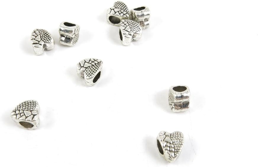 800 Pieces Antique Silver Tone Jewelry Making Charms Findings Fashion Wholesale Supplies Pendant Lots Bulk Supply F7AN6E Love Heart Loose Beads