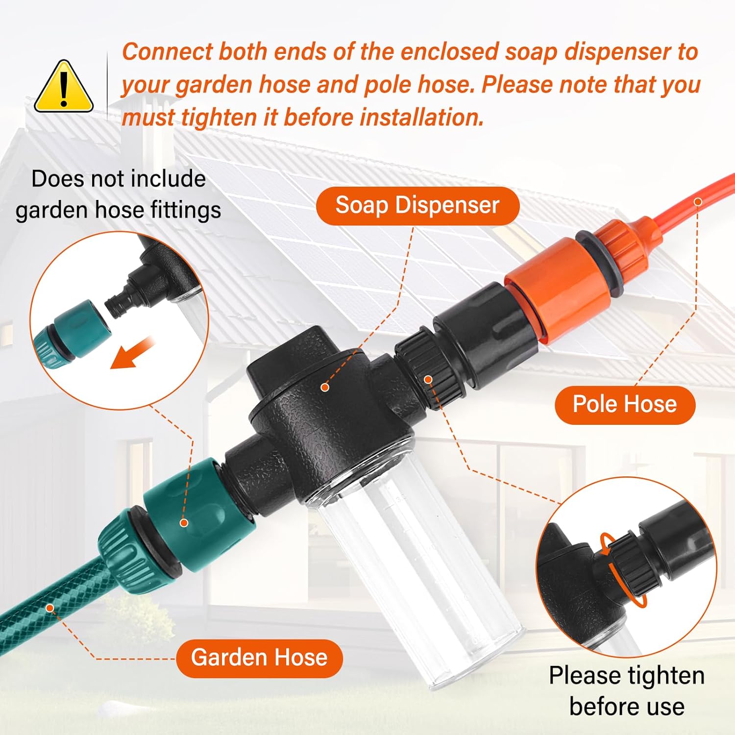 20FT Water Fed Solar Panel Cleaner Brush and Pole,Solar Panel Cleaning Kit with Telescopic Pole & Cleaner Solution Dispenser,180°Rotatable Solar Cleaning Brush with Lightweight Pole for RV,Boat,Deck
