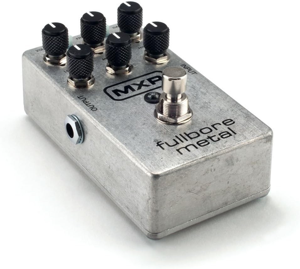 Dunlop MXR M116 Fullbore Metal Distortion Guitar Pedal with AC Power Supply, 2 Patch Cable and 6 Guitar Picks