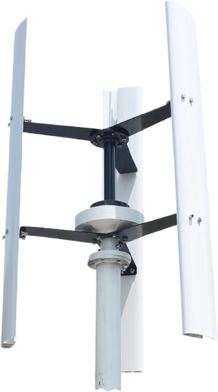 Windmill Generator, 5KW 12V 24V 48V Vertical Wind Power Turbine Generator Kit for Home 5000W Low Noise Windmill Low Wind Speed Starting Wind Turbines (Color : White, Size : 48V)