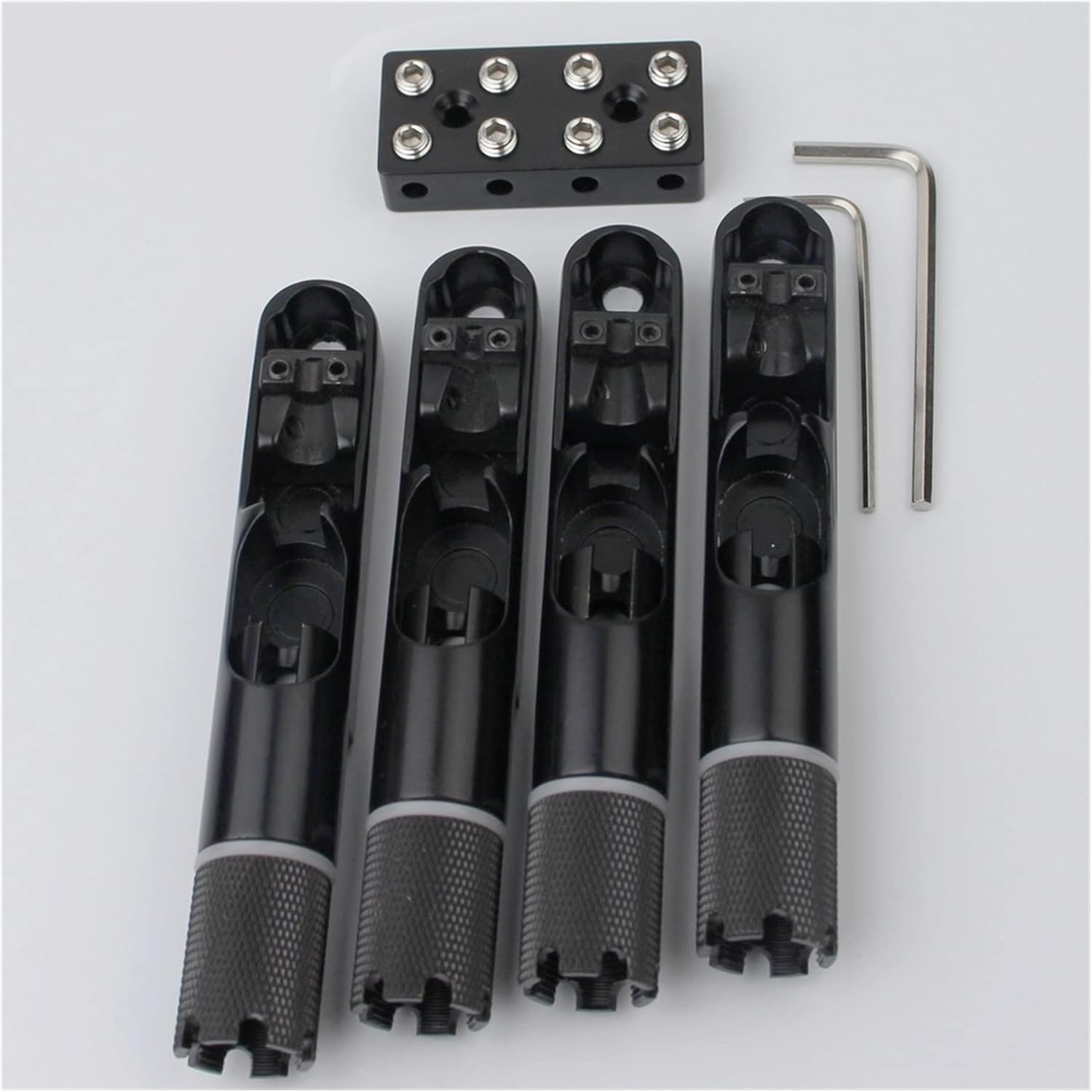 4/5 Pieces Single String Bass Bridge Headless Fixed Fanned Bridges for Electric Bass Black Electric Guitar Bridge (Color : 4 PCS)