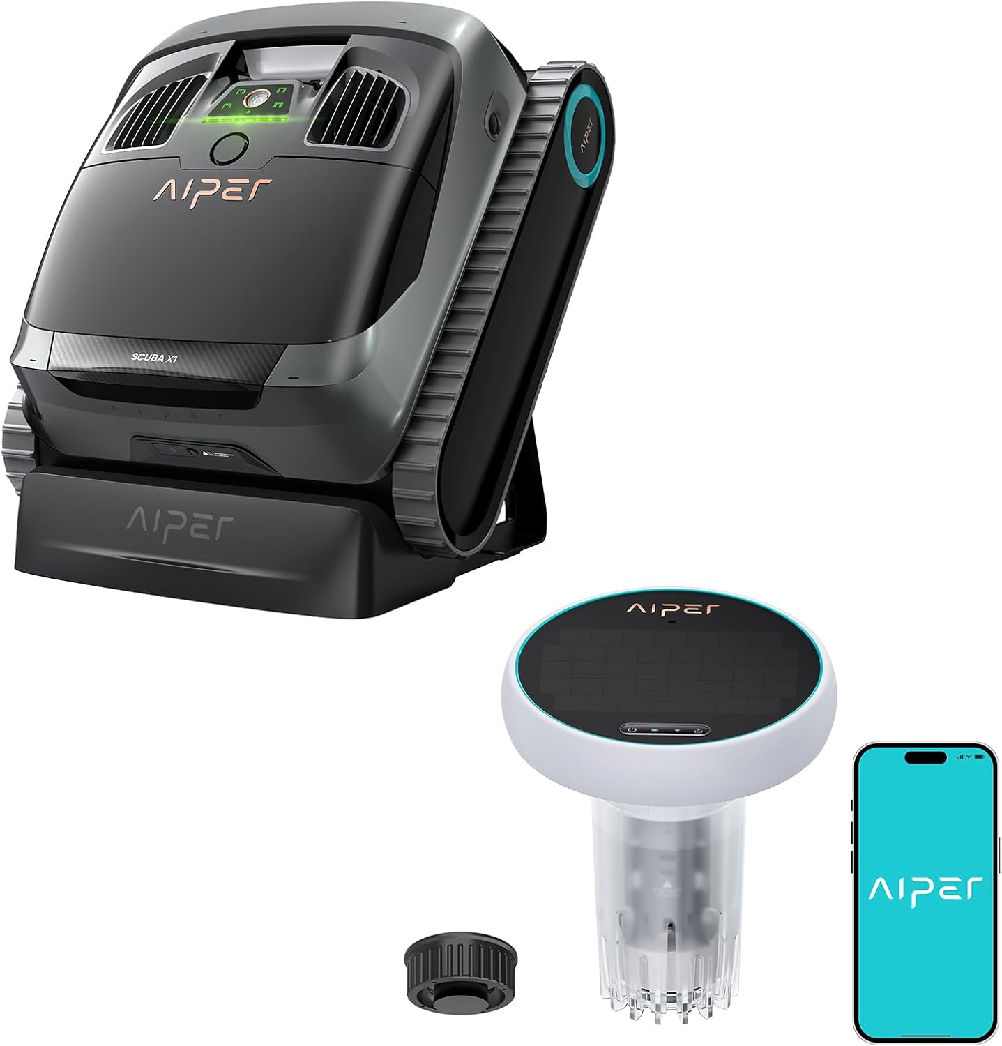AIPER HydroComm Pro Smart Pool Monitor: 5-in-1 Water Testing for Pools, Hot Tubs, and Spas. Features App Control and Real-Time Underwater Connectivity