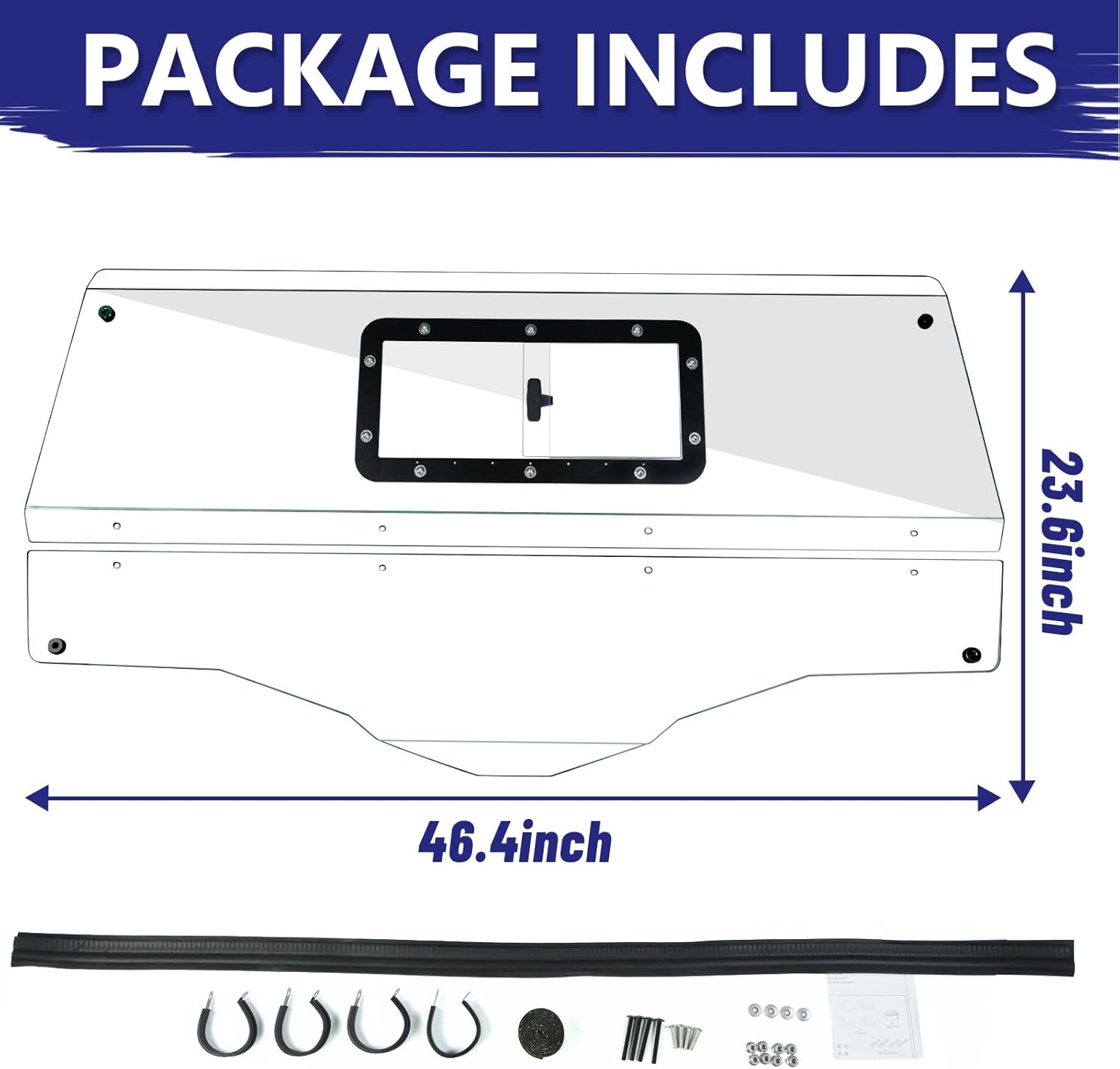StarknightMT ZFORCE 800 Rear Windshield Vent Back Window Compatible with CFMOTO ZFORCE 800 EX 2014-2022 Clear Back Windshield UTV Accessories for All Wheather