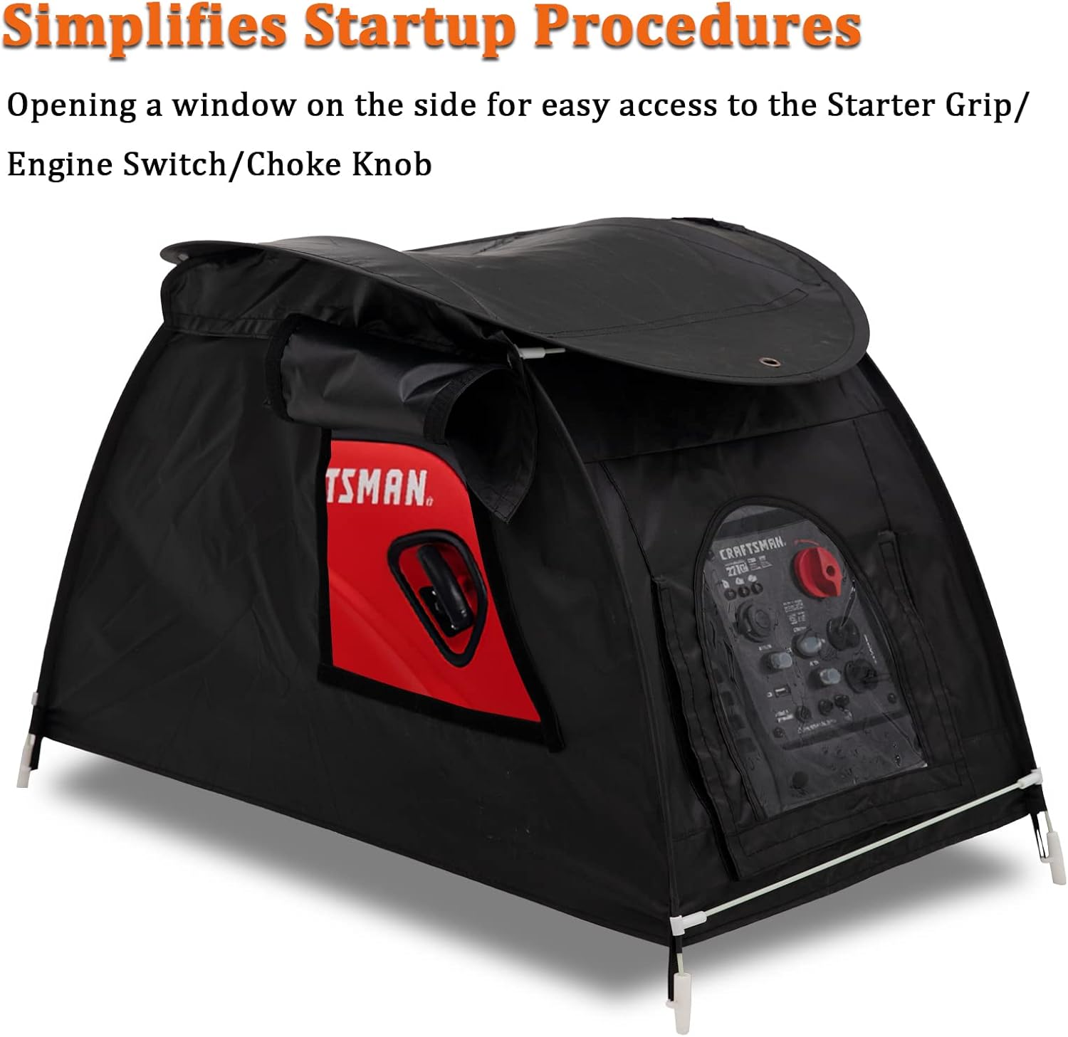 Generator Cover While Running, Portable Waterproof Generator Storage Cover，All-Weather Protection Generator Tent Cover for Most Universal 1000-5500 Watt Inverter Generator (36*20*23in, Black)