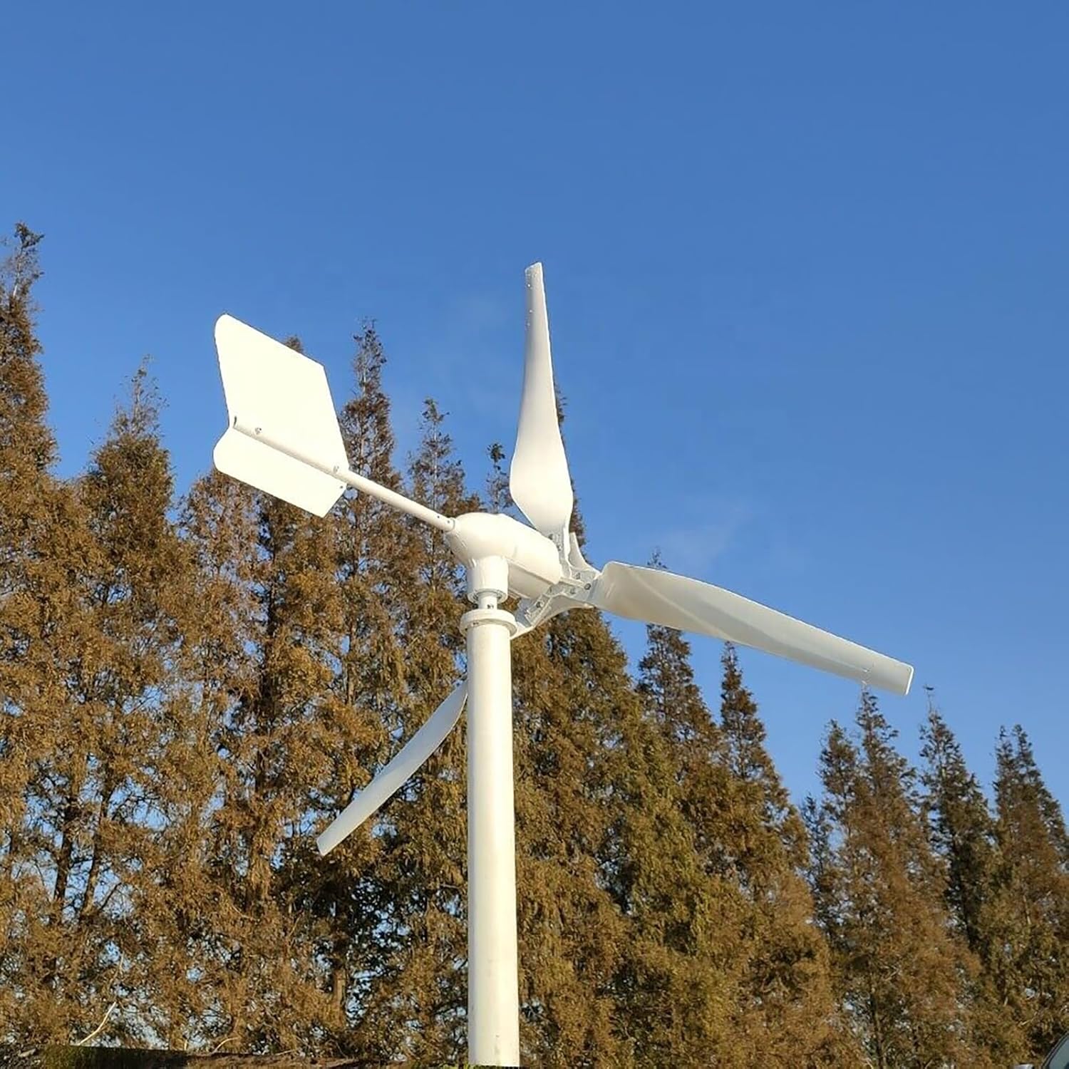 2000W 48V Wind Turbine Generator Kit with 3 Blades Wind Power Generator Windmill for Hybrid Solar Wind System with LCD MPPT Charge Controller