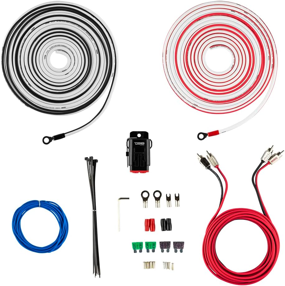 DS18 Hydro MOFCKIT8 8 Gauge Marine Tinned Amplifier Installation Wiring Kit – Up to 960 Watts, OFC 100% Cooper