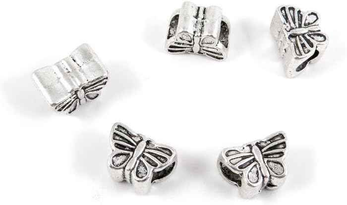 690 Pieces Antique Silver Tone Jewelry Making Charms Findings Fashion Wholesale Supplies Pendant Lots Bulk Supply C7DX6T Butterfly Loose Beads