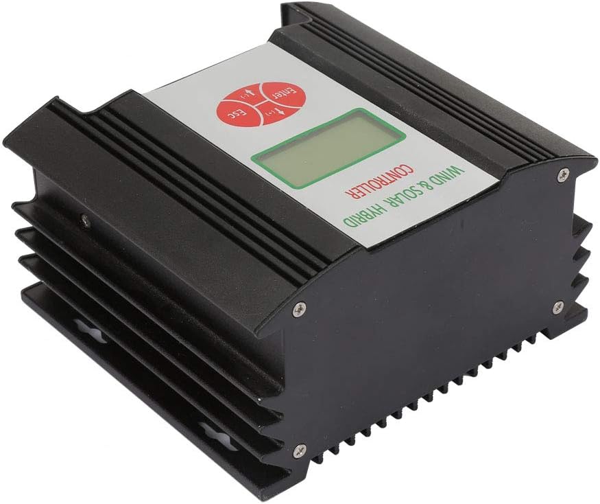 Eujgoov LCD Display Wind Solar Controller Hybrid Wind Charge Controller Solar Hybrid Charge Regulator 24V for Lighting System (Fan 600w Solar Energy 300w)