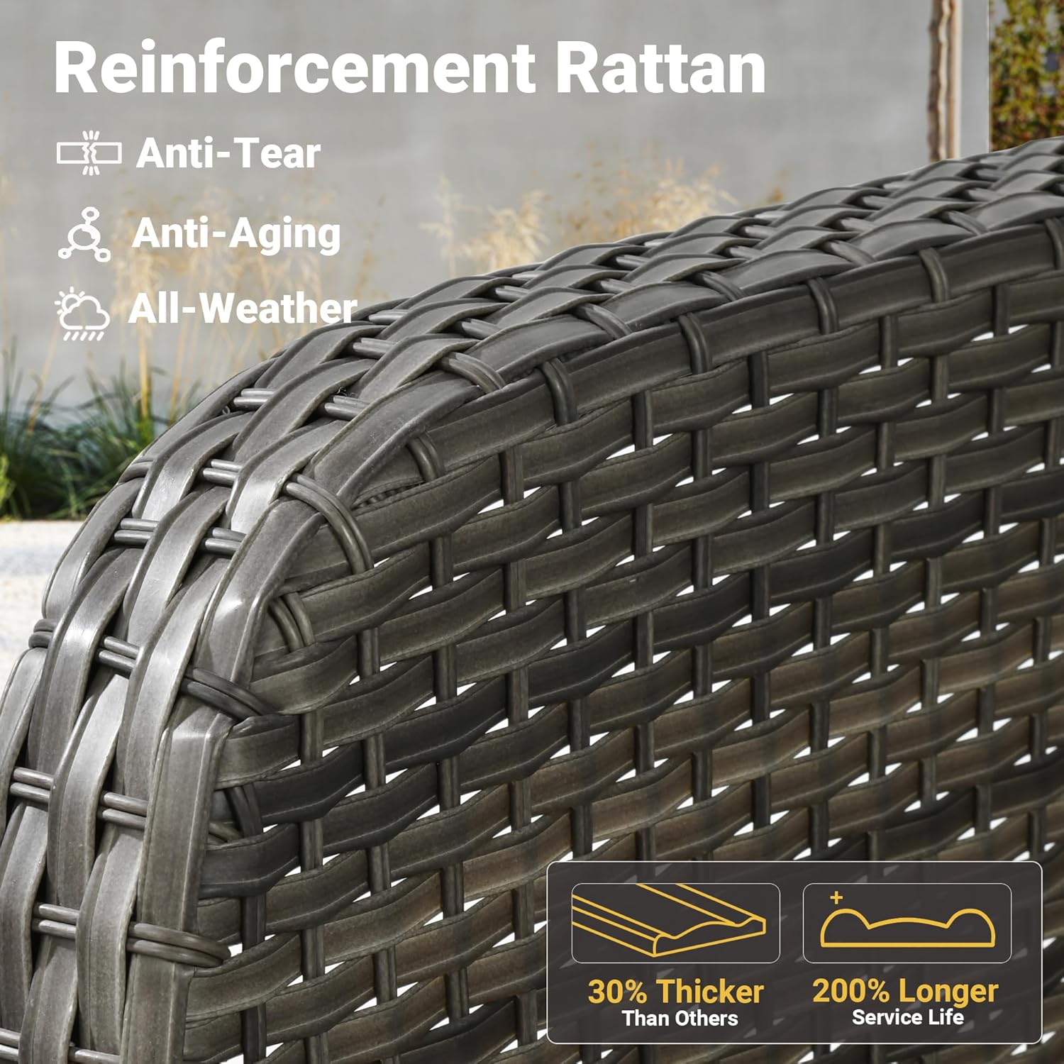 ovios 4 Pieces Patio Furniture Set with 30