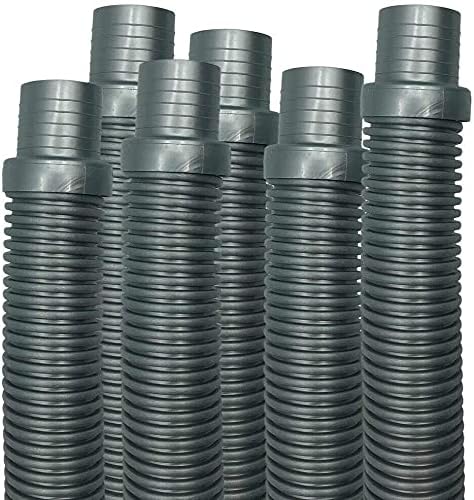 Hose, Silver, for Hayward Navigator, Pool Vac Ultra, Aquabug, 4ft - 6pack, Courtesy of LITYPEND.
