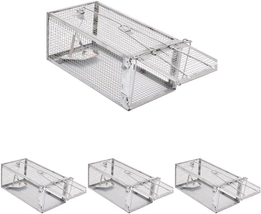 Kensizer Animal Humane Live Cage Trap That Work for Rat Mouse Chipmunk Mice Voles Hamsters and Other Small Rodents, Trampa para Ratones, Catch and Release 1Pack Medium (Pack of 4)
