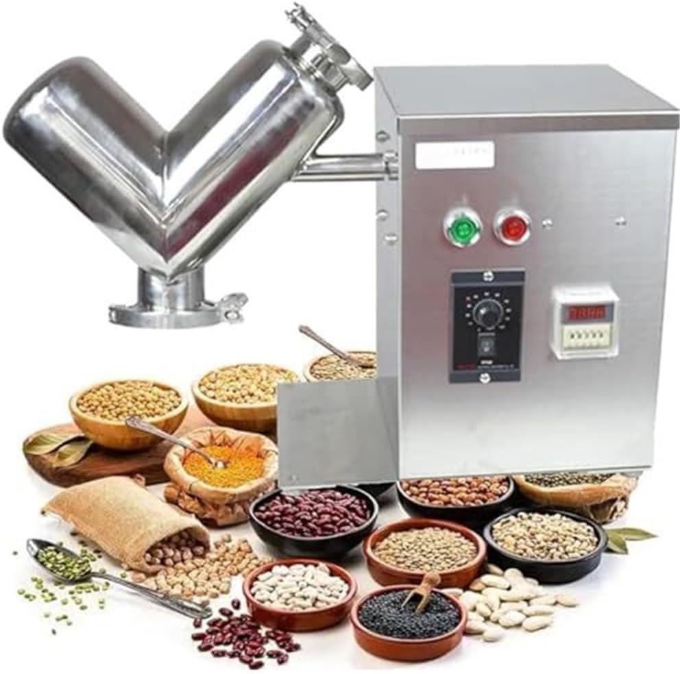 Industrial Powder Mixer Machine,V-Type Dry Powder Mixer, Stainless Steel Granule Blender,for Teaching Labs,Food Processing