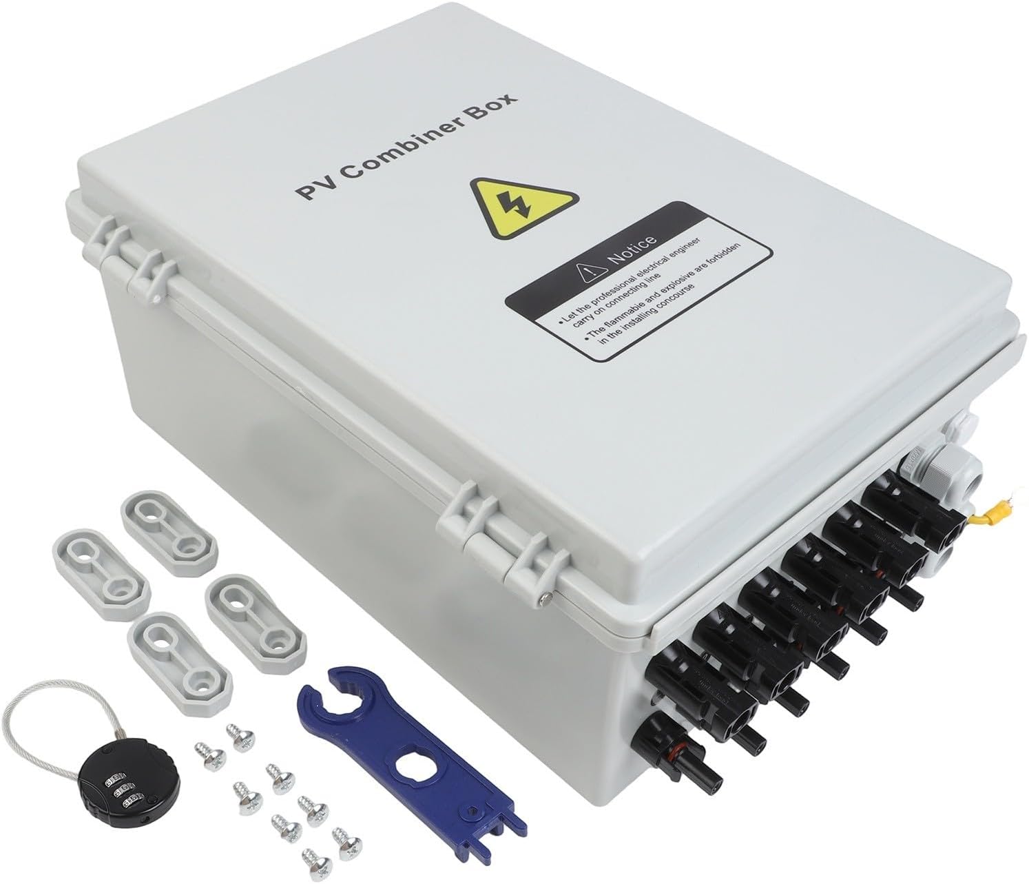 PV Combiner Box, Over Voltage and Overload Protection Reliable DC Components IP65 Waterproof Enclosure Real-Time Monitoring Outdoor Solar System