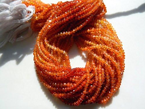 LKBEADS 5 Strand Natural Carnelian Beads, Shaded Micro Faceted Beads, Natural Carnelian Beads, Rondelle Beads, 4mm Bedas, 13 Inch