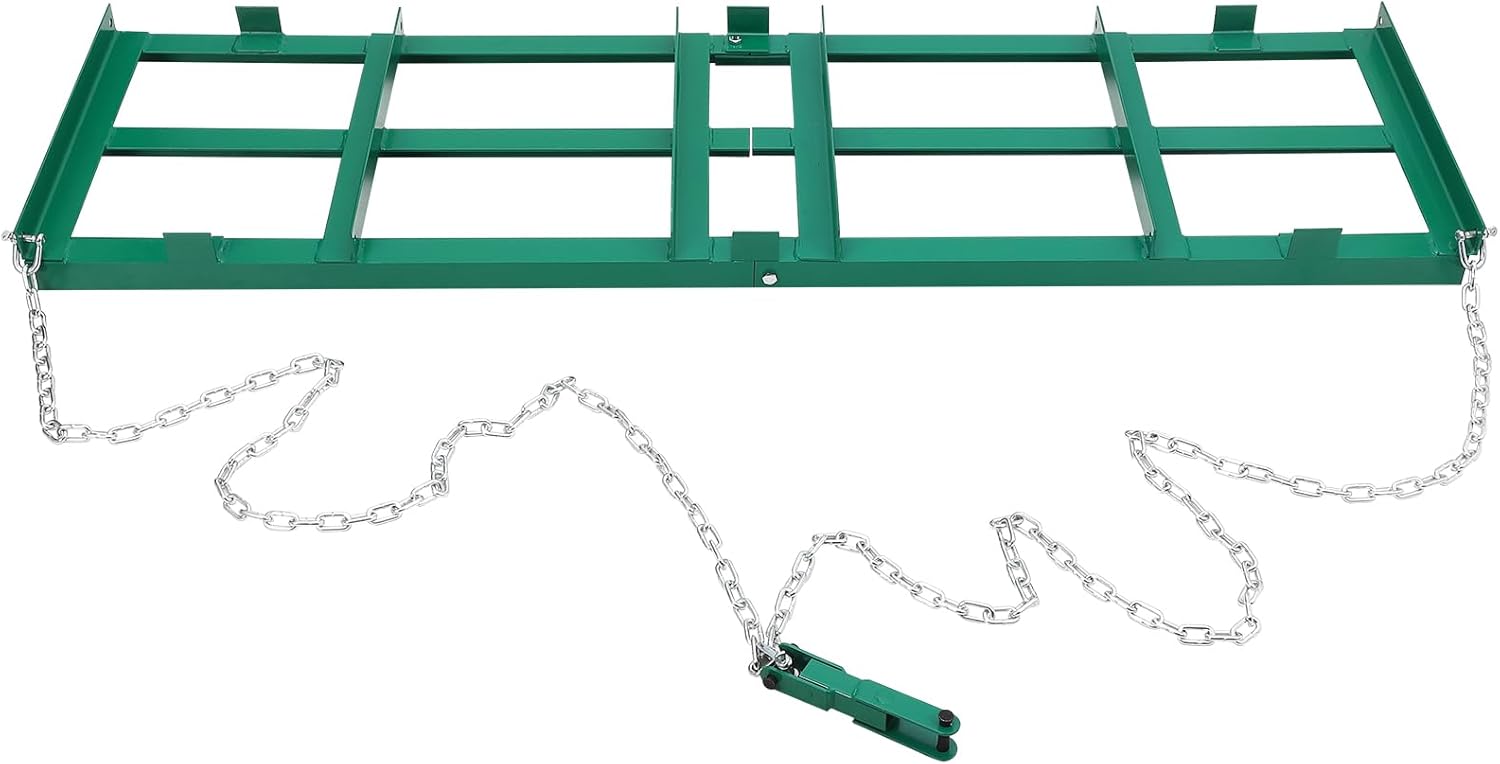 Drag Harrow Driveway Grader Drag Harrow Driveway, Tow Behind Drag Harrow with Heavy Duty Chain, Grader Landscape Power Rake for ATV, Tractor, Mower, Tow Behind Yard Lawn Leveling Tool
