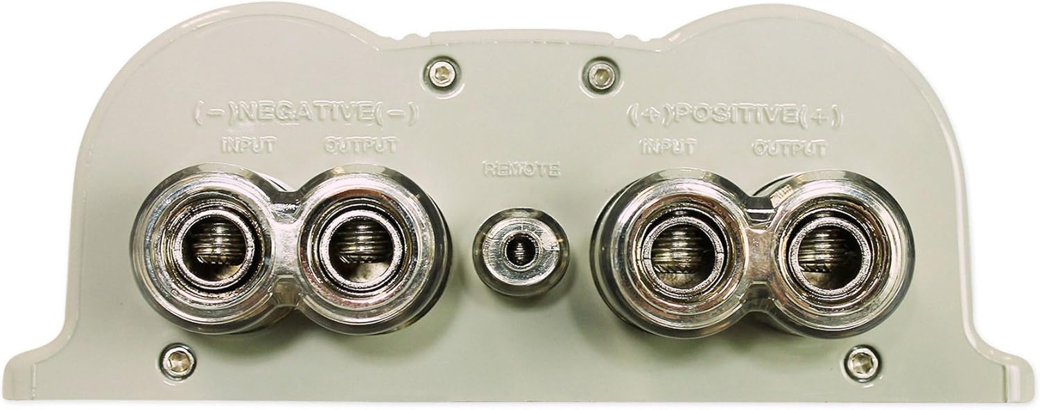 Rockville RFC50F v2 50 Farad Car Audio Capacitor, 3-Digit Super Bright Blue LED Voltage Display, Polarity Alerts, Heavy-Duty Terminals, for Car Audio Systems