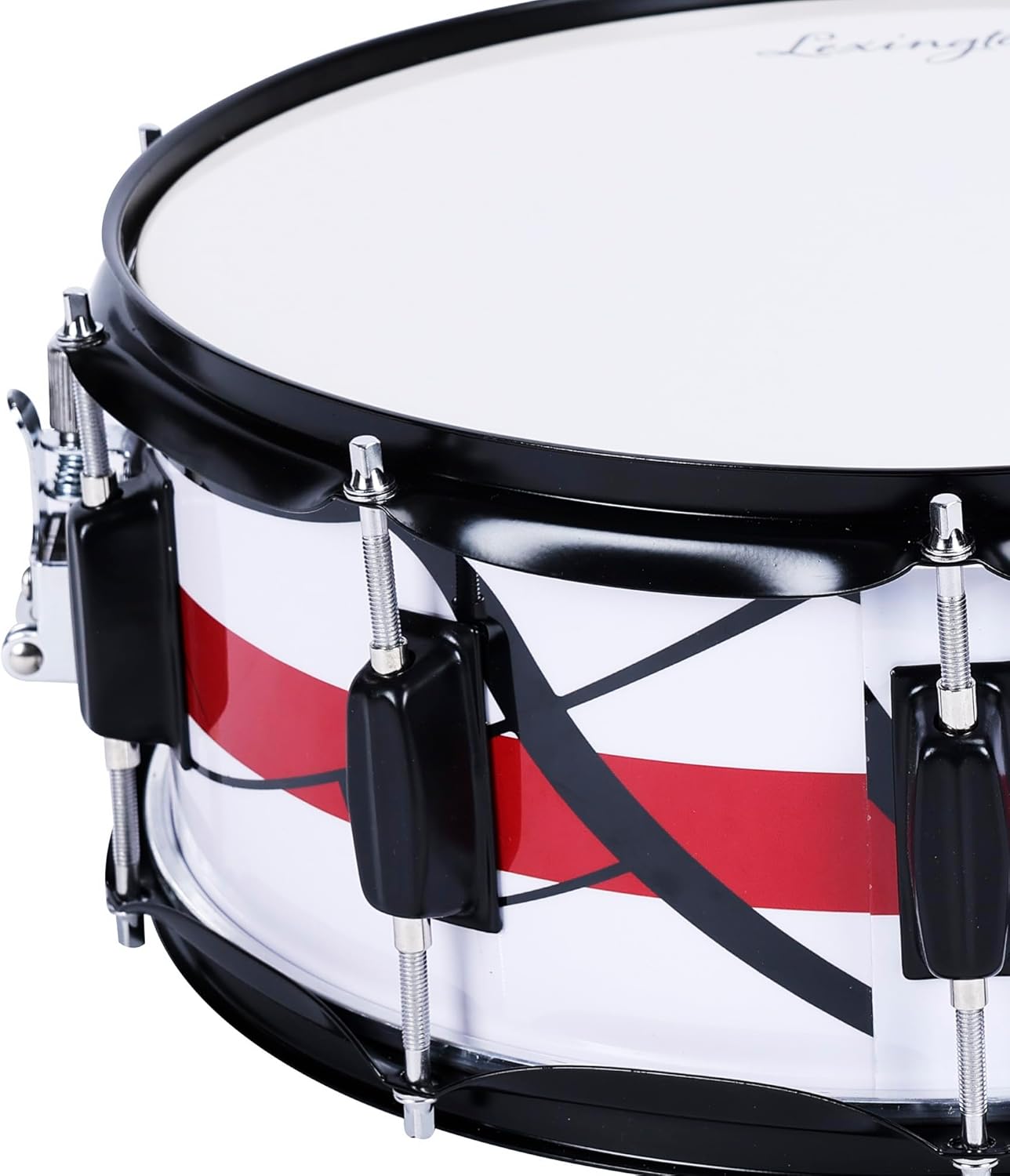 Lexington SD300M-WR Snare Drum Set Student Wood Shell 14 X 5.5 Inches with 10 Lugs, Includes Drum Key, Drumsticks and Strap, Irregular Graphs