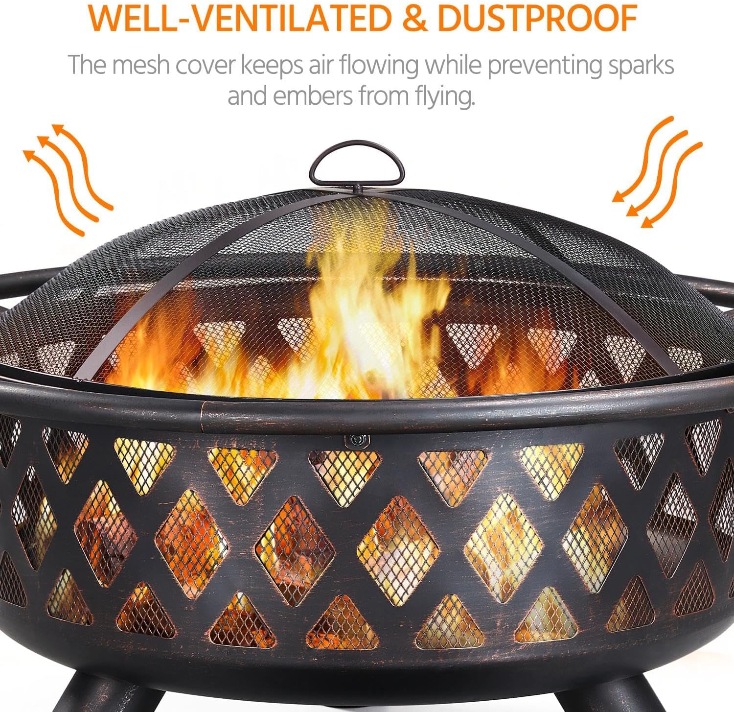 Yaheetech 36in Outdoor Fireplace Wood Burning Firepalce for Bonfire Patio Backyard