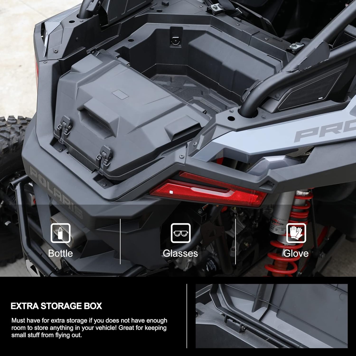 KIWI MASTER 36 QT Rear Cargo Box for 2022-2026 Polaris RZR Pro R/ 4 Accessories Rear Storage Bin 2884236