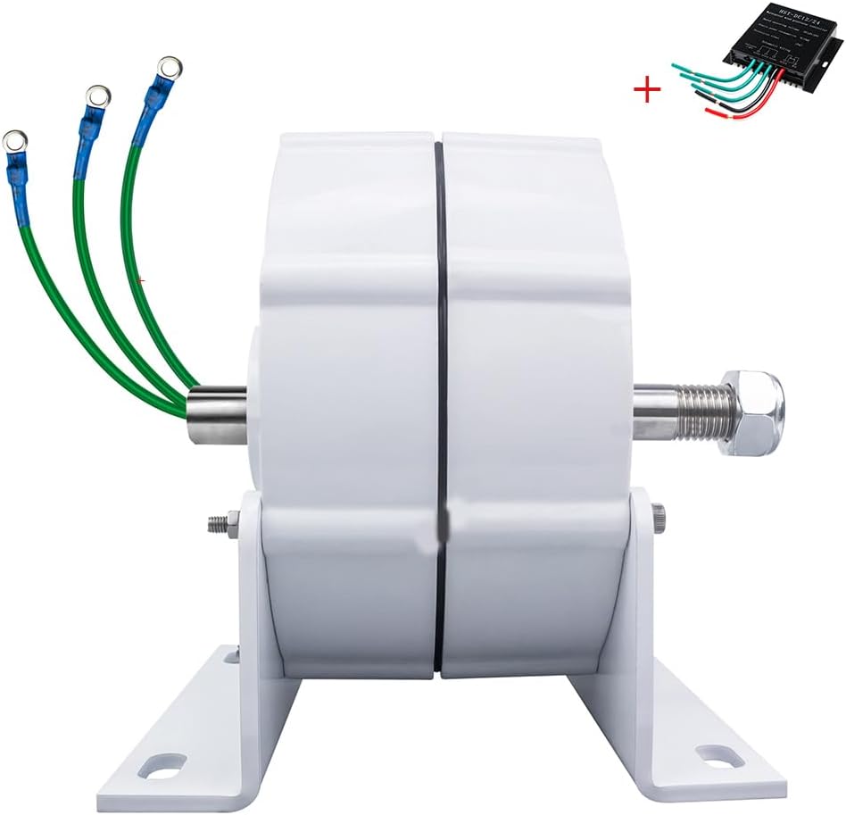 Low Speed Permanent Magnet Generator,12000W AC 12V 24V 48V 220V Gearless Wind Turbine Generator with Base Suitable for Hydraulic/Wind Turbines