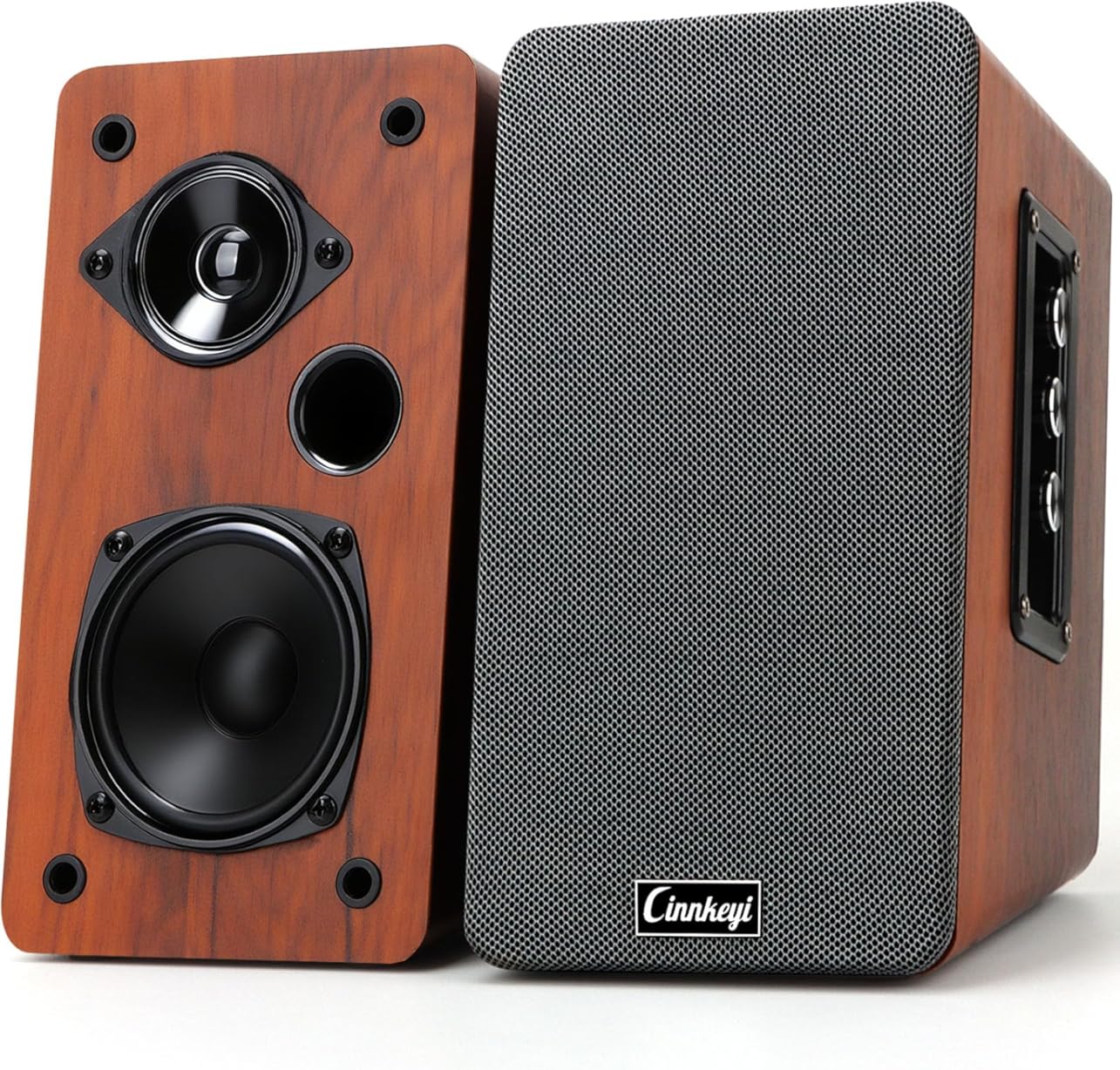 50W Wooden Bookshelf Speakers, Passive 2.0 Computer Speakers,PC Speaker Bluetooth/RCA/AUX（3.5mm）/USB Inputs TV Speakers for TV/PC/Laptop/Turntable, Strong Bass TV/Turntable Speaker