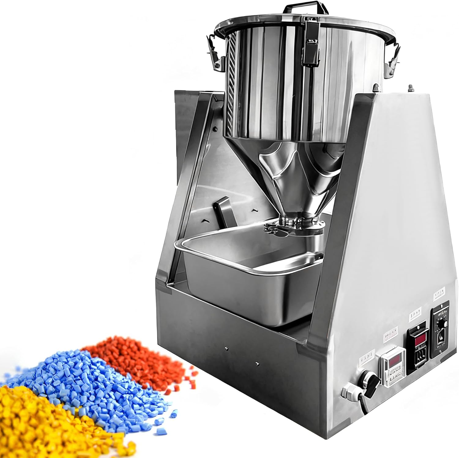 Powder Mixing Machine, Dry Powder Mixer, Laboratory Stainless Steel Granual Mixer, 360° Rotation Electric Drum Mixer Machine, for Medicine Powders/Nuts/Cereals 5L (5L)