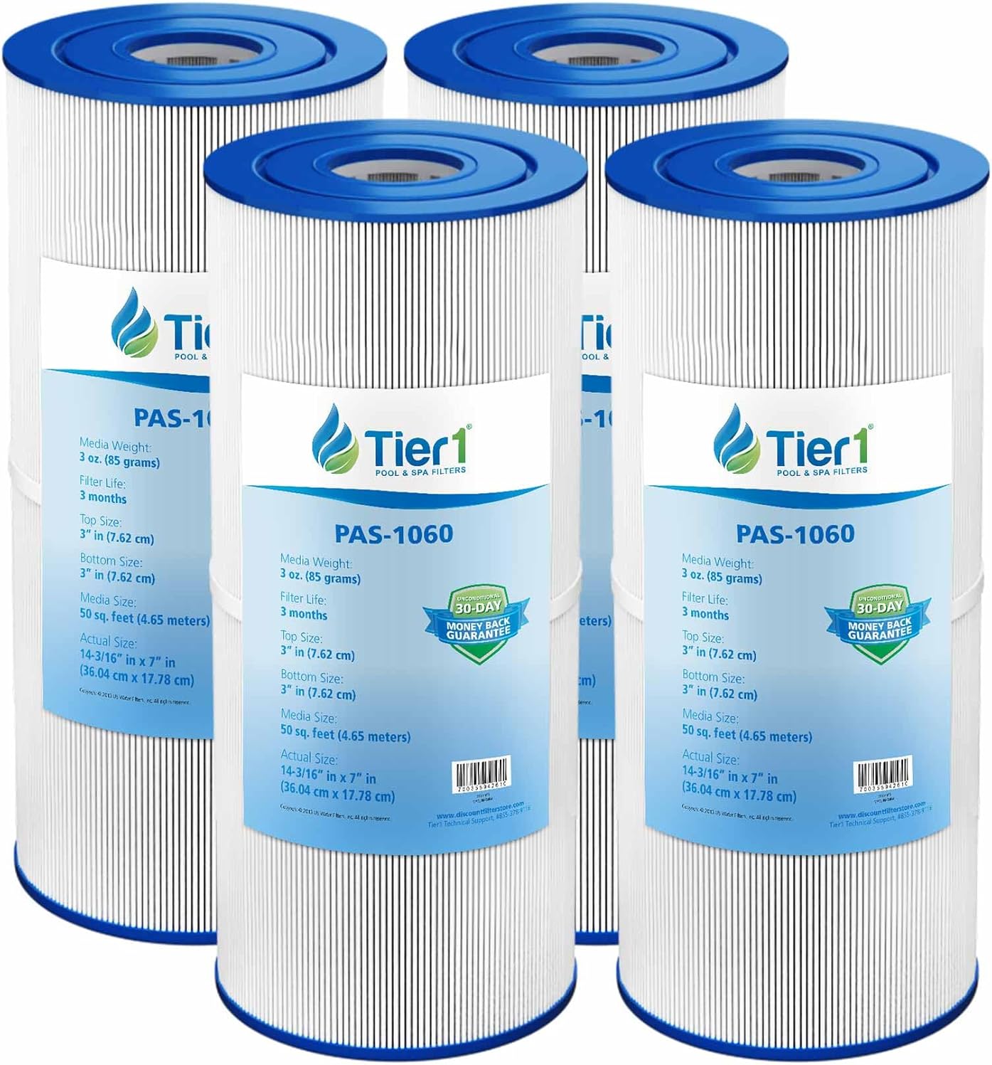 Tier1 Replacement for Hayward Pool Filter Cartridge C2025 – 4 Pack | Compatible with CX470XRE, Pleatco PA50SV, Unicel C-7447, Filbur FC-1235 | 14-3/16