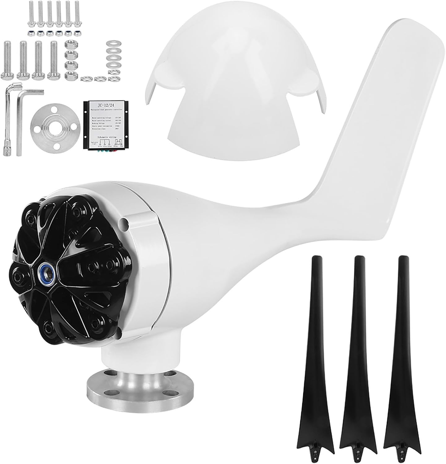 200W Wind Turbine Generator Kit, 3 Blade Wind Turbine with Controller Accessory (48V)