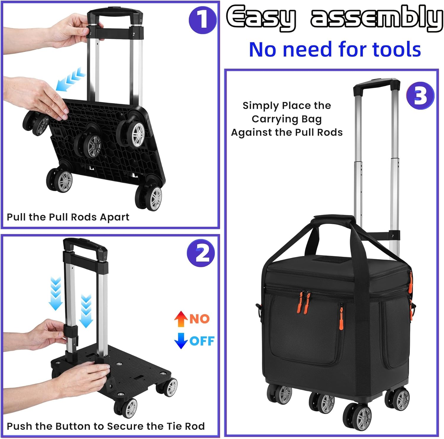 Carrying Case Compatible with Anker SOLIX C1000/C800/C800 Plus,Generator Covers with Wheels and Pull Rods,Power Station Bag with Side Zipper for Anker SOLIX(black, with wheels)