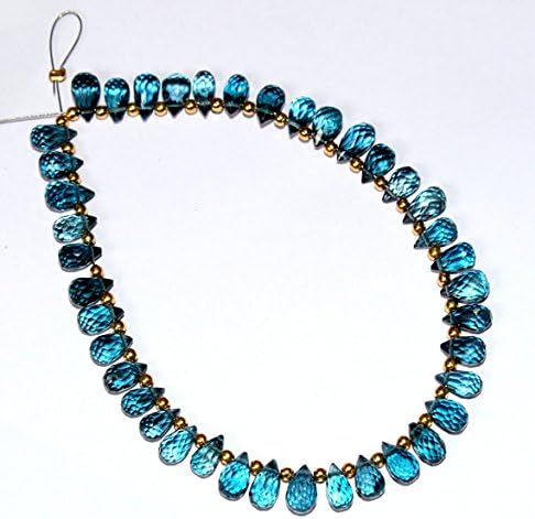 London Blue Topaz Faceted Teardrop Briolette Size 7x4 mm 8