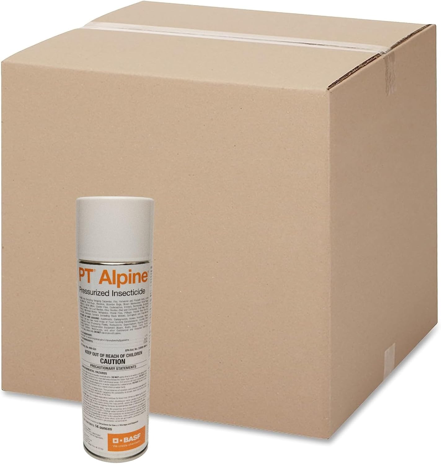 BASF PT Alpine Pressurized Insecticide Spray for Ants, Cockroaches, Bed Bugs, Non-Repellent for Crawling or Flying Insects, Ready to Use, 14 Ounce can, Case of 12