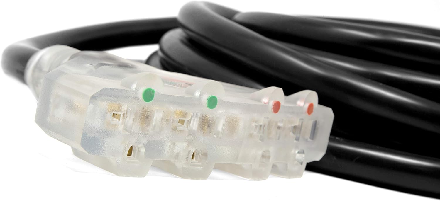 Wen PC2514 25 ft. 30-Amp 10-Gauge STW Fan-Style 10/4 Generator Extension Cord (converts L14-30R to Four 5-20R outlets)