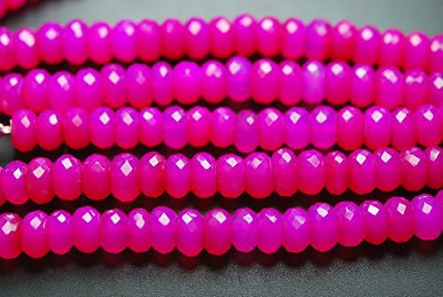 13 inch Natural Beads Strand of 9-10mm Faceted rondelle Pink Chalcedony Gemstone Beads for DIY Jewelry - Necklace, Bracelet, Earring, Ring.