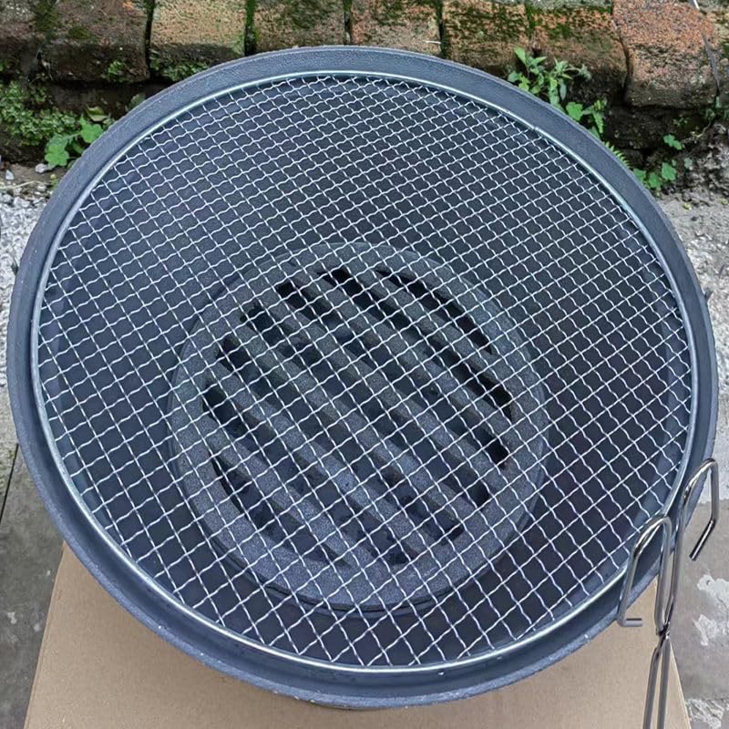 Outdoor Fireplaces Cast Iron Brazier Stove Fire Pit Courtyard Household Use with Barbecue Rack Charcoal Tea Brewing Fire Pits