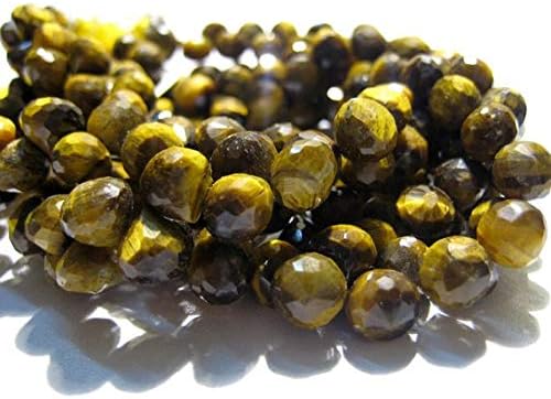 natural tigers eye briolette - 8x8mm faceted onion shaped briolettes - 25 pieces