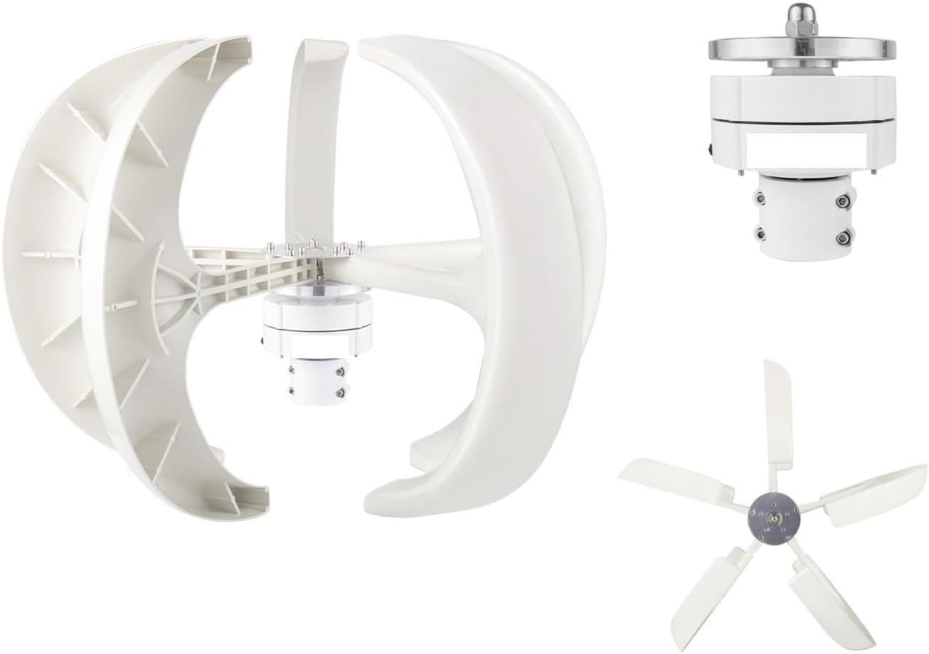 Vertical Axis Wind Turbine 12V 100W/400W/600W Alternative Energy Generator Small Windmill Free Energy With Controller For Beginnners DIY Use(600W Built in)