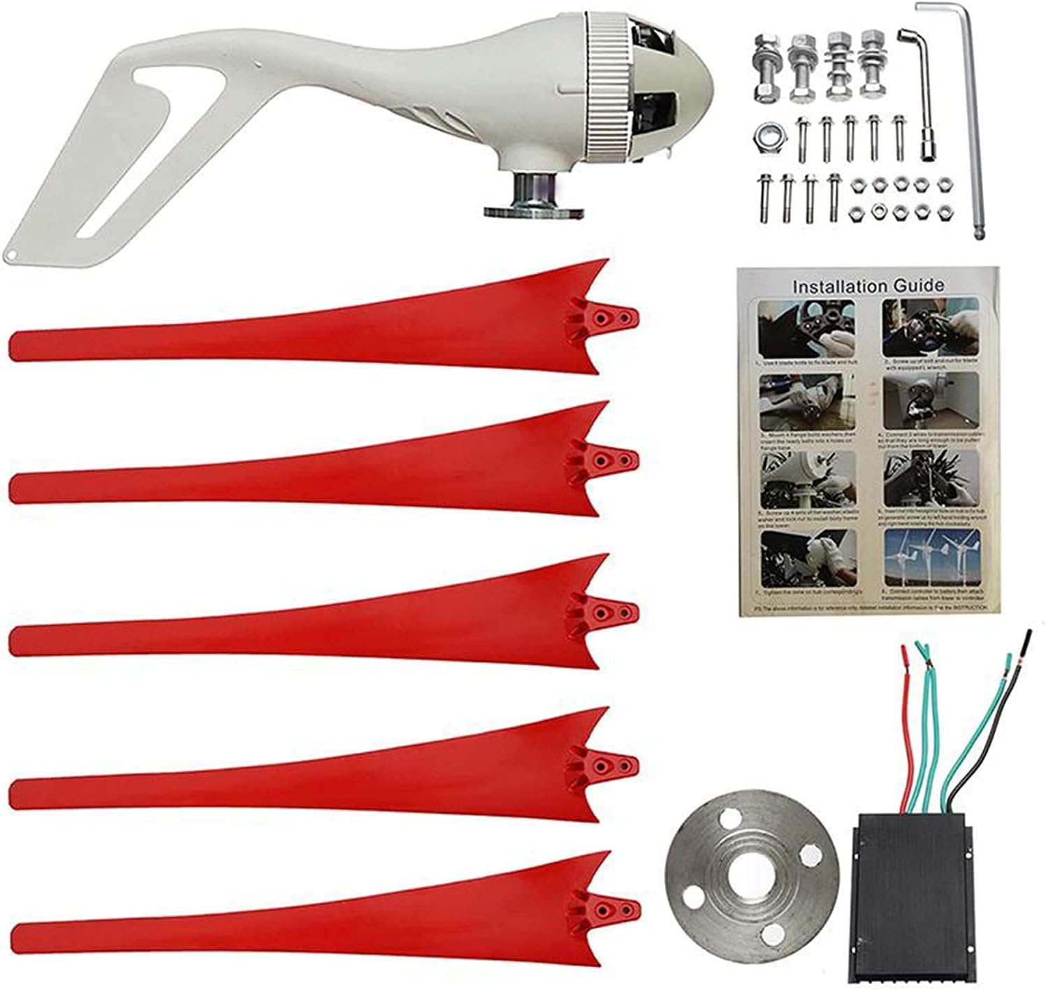 5000W Wind Turbine Generator with Charge Controller Wind Turbine Home Small Windmill for Boat Street Light