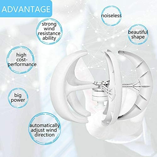 6000W 12V/24V Wind Turbines Generator Lantern for Home Streetlight 5 Blades Vertical Axis Electromagnetic Motor Kit