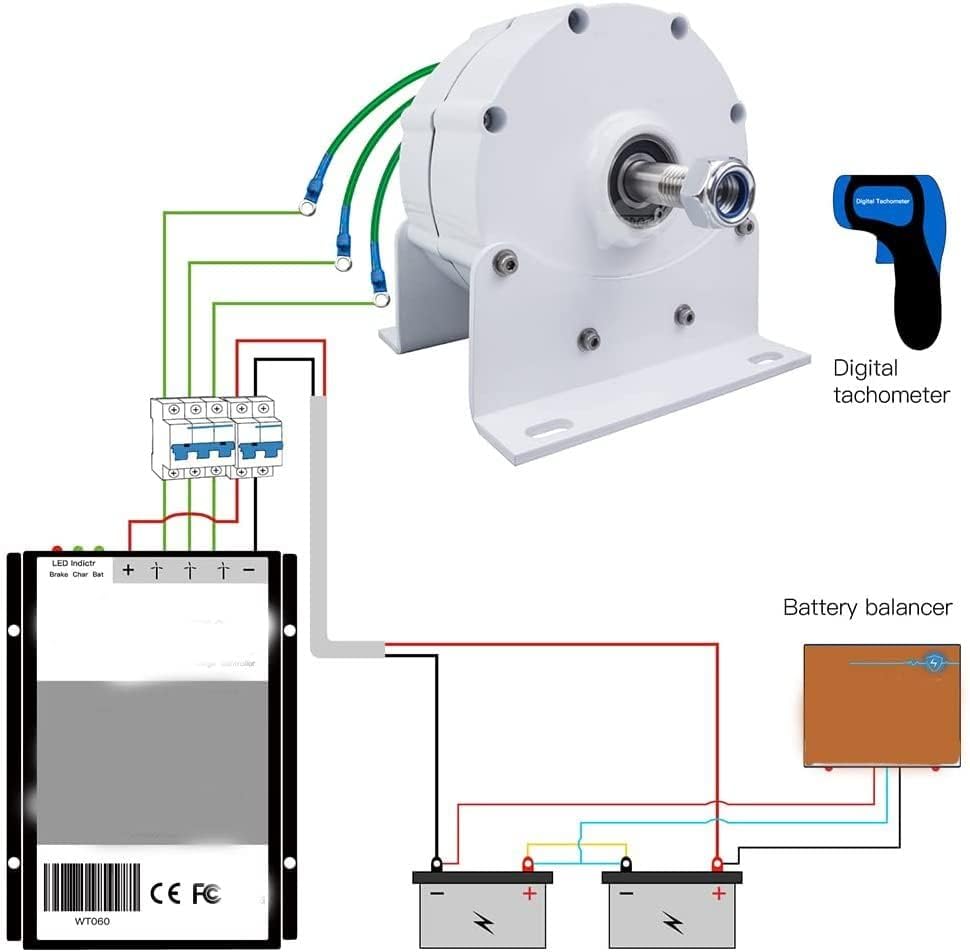 Low RPM ​​20000W 220V 3 Phase Gearless Permanent Magnet AC Alternator 12V 24V 48V Sustainable Energy Generator for Wind Turbine Generator (With Base),12v