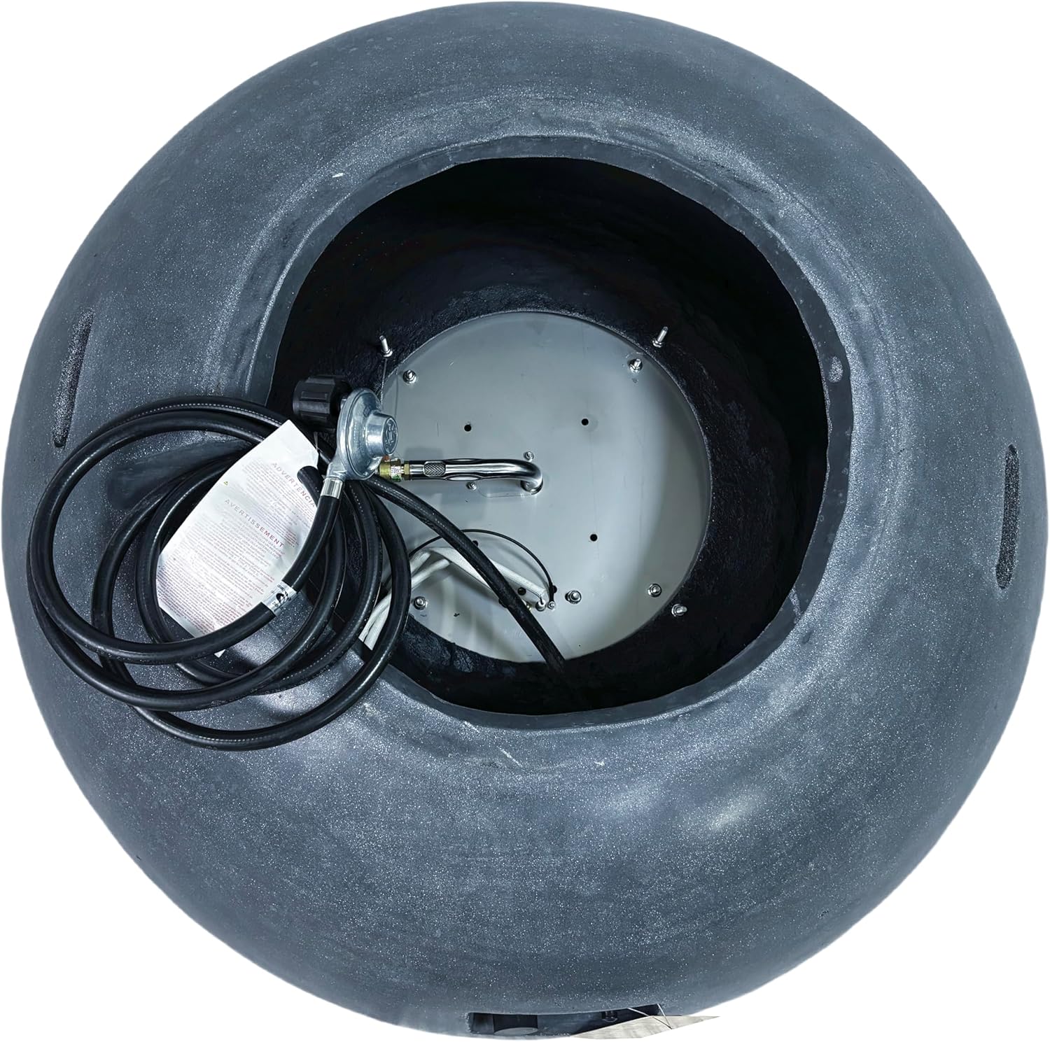 GOWE 42 Inch Outdoor Concrete Propane Gas Fire Pit Bowl in Ash Black Color