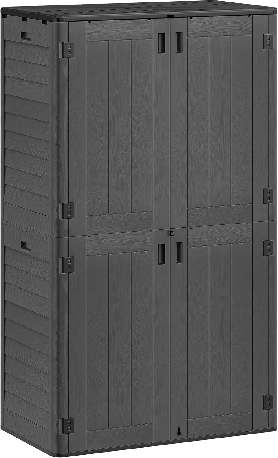 YITAHOME 60 cuft Vertical Outdoor Storage Shed w/o Shelf, Large Waterproof Storage Cabinet for Garden Shed, Tall Outdoor Storage Shed for Garage, Pool Storage, Resin, Lockable, Dark Gray