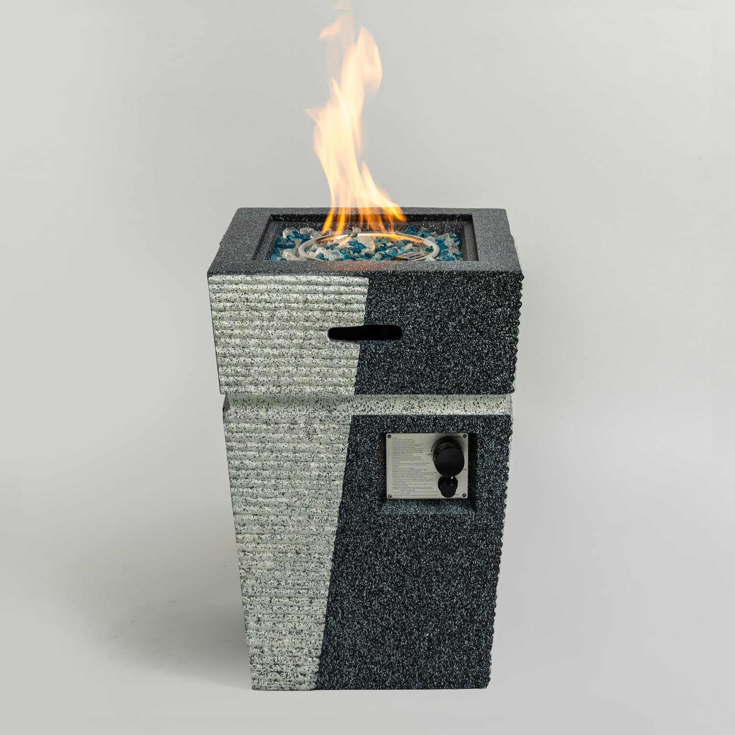 Outdoor Concrete Fire Pit Column Propane Fire Pit
