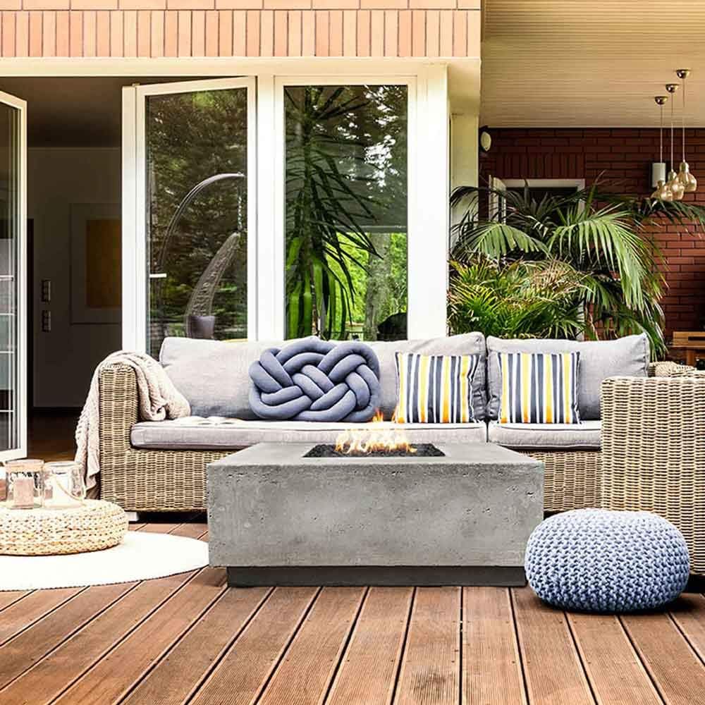 Prism Hardscapes Tavola 2 Fire Table in Cafe - NG