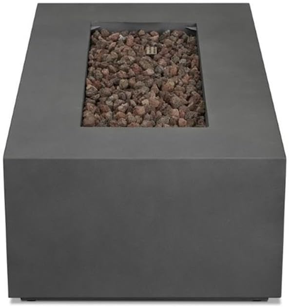Bowery Hill Traditional Small Propane Fire Table with Conversion Kit in Slate