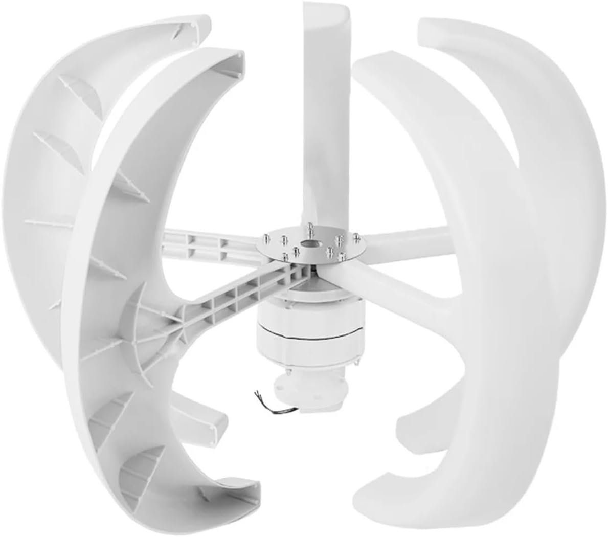 Vertical Axis Wind Turbine 5 Blade 600W DC12V Wind Turbine Vertical Wind Generator Kit Electricity Producer Equipment White Low Starting Speed for Home(White)