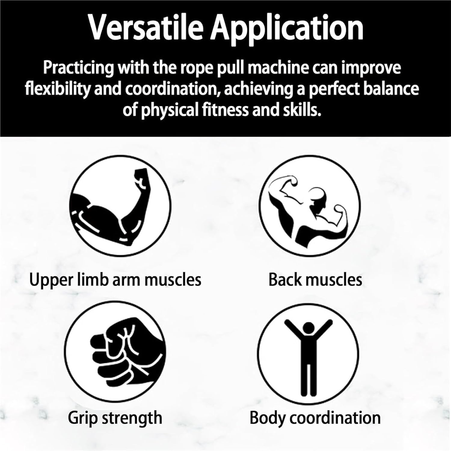 Portable Cable Pulley System, Endless Rope Trainer, Pulley Cable Machine System with Adjustable Resistance, Home Gym Infinity Rope for Interval Resistance Training.