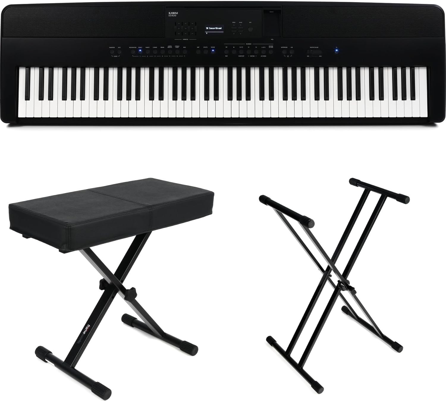 Kawai ES920 88-key Digital Piano Essentials Bundle - Black